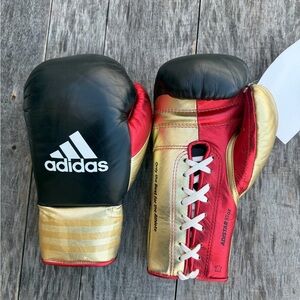 AdisBG750 3.0.  Adidas Black, Red, and Gold Boxing Gloves
